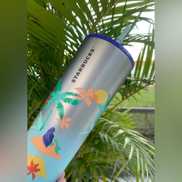 Starbuck Beach Stainless Steel Cup Insulated Palm Tree Tumbler Venti 24oz New - Picture 11 of 17